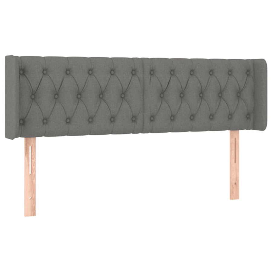 Hoofdbord Led Stof 147 x 16 x 78/88 cm Donkergrijs