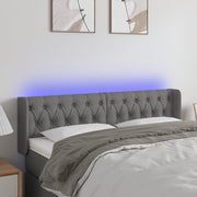 Hoofdbord 147x16x78/88 cm stof donkergrijs met LED
