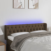 Hoofdbord 147x16x78/88 cm stof donkerbruin LED