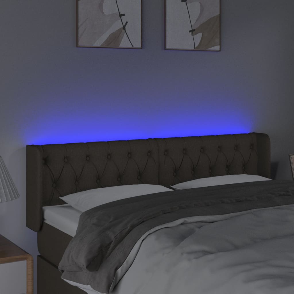 Hoofdbord Led Stof 147 x 16 x 78/88 cm Taupe