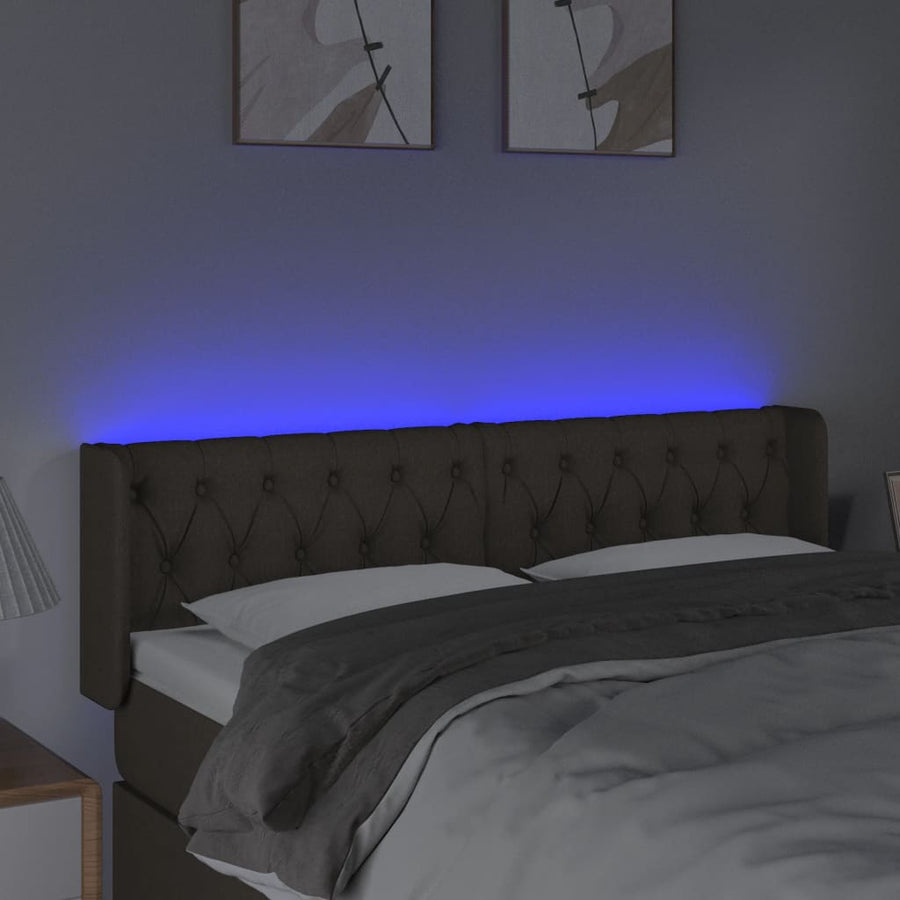 Hoofdbord Led Stof 147 x 16 x 78/88 cm Taupe