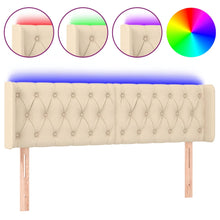 Hoofdbord Led Stof Kleurig 147 x 16 x 78/88 cm Crème