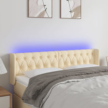 Hoofdbord Led Stof Kleurig 147 x 16 x 78/88 cm Crème