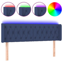 Hoofdbord Led Stof 147 x 16 x 78/88 cm Blauw