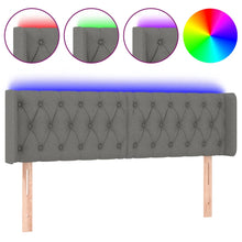Hoofdbord Led Stof 163 x 16 x 78/88 cm Donkergrijs