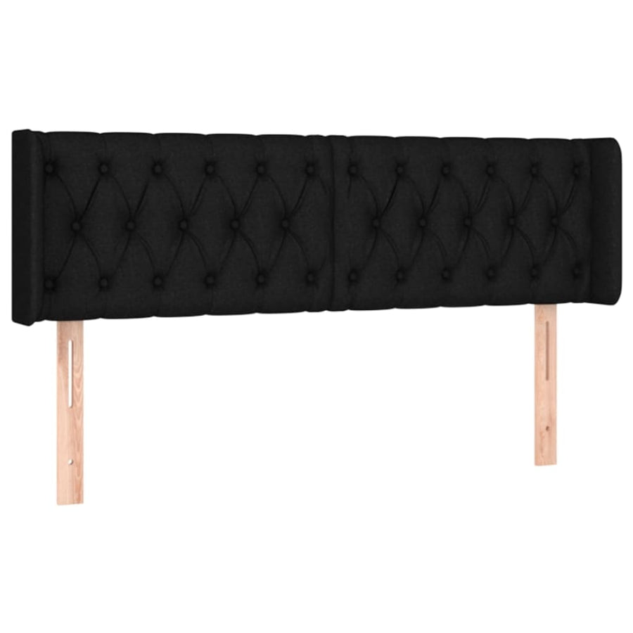 Hoofdbord Led Stof 163 x 16 x 78/88 cm Zwart