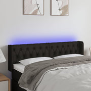 Hoofdbord 163x16x78/88 cm stof zwart LED