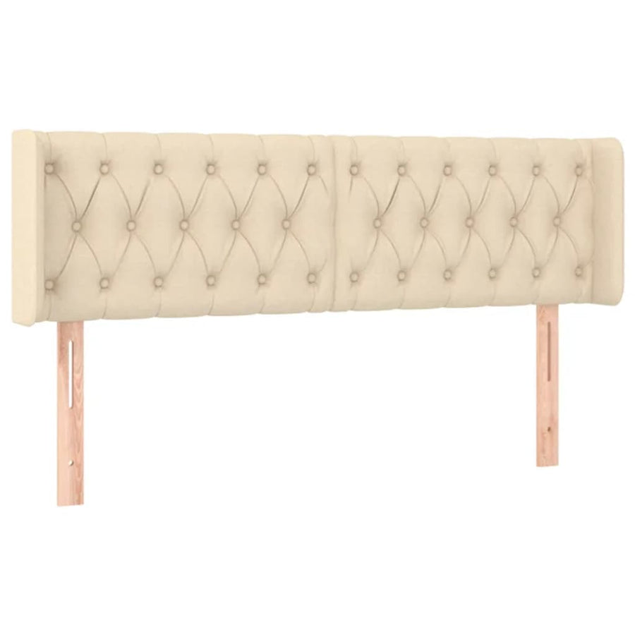 Hoofdbord Led Stof Kleurig 163 x 16 x 78/88 cm Crème