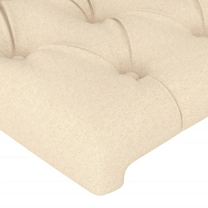 Hoofdbord Led Stof Kleurig 163 x 16 x 78/88 cm Crème