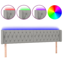 Hoofdbord Led Stof 183 x 16 x 78/88 cm Lichtgrijs