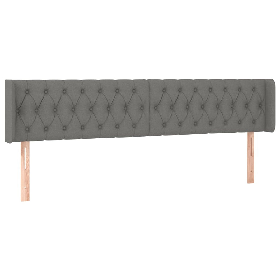 Hoofdbord Led Stof 183 x 16 x 78/88 cm Donkergrijs