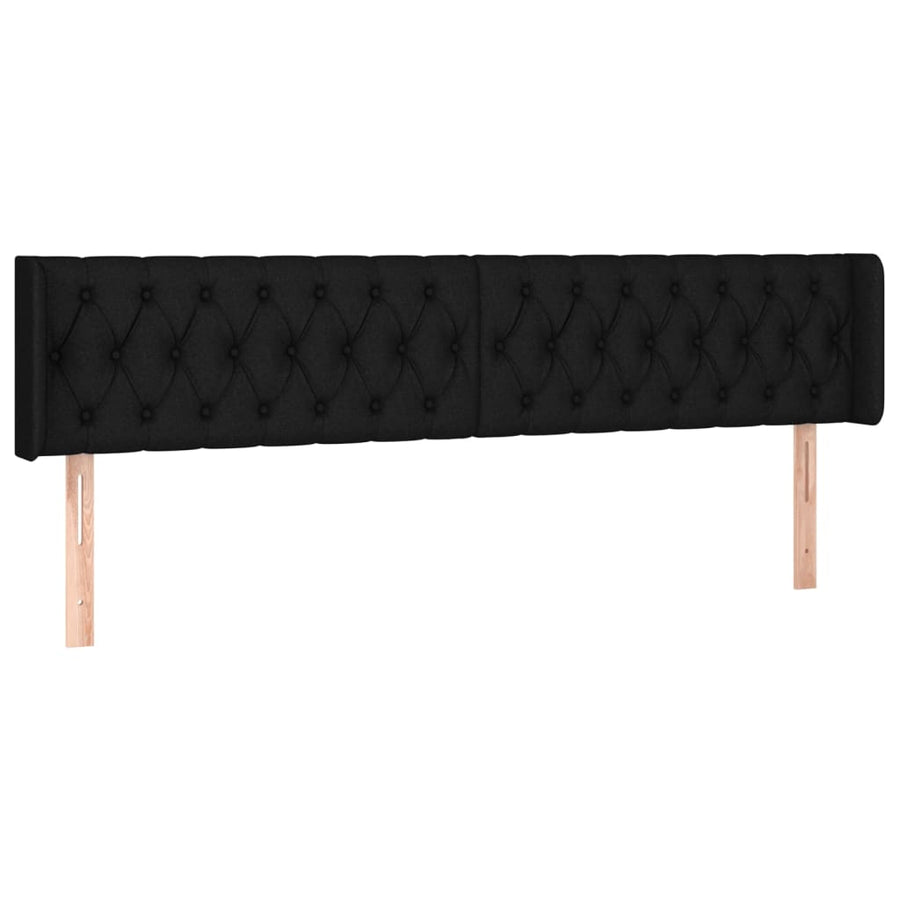 Hoofdbord Led Stof 183 x 16 x 78/88 cm Zwart