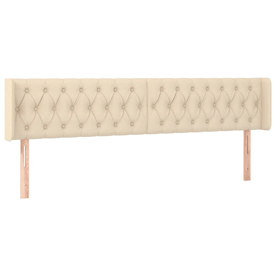 Hoofdbord Led Stof Kleurig 183 x 16 x 78/88 cm Crème