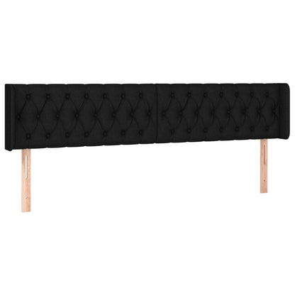 Hoofdbord Led Stof 203 x 16 x 78/88 cm Zwart