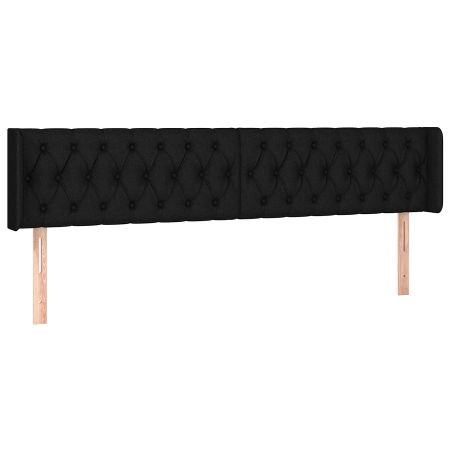 Hoofdbord Led Stof 203 x 16 x 78/88 cm Zwart