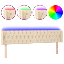 Hoofdbord Led Stof Kleurig 203 x 16 x 78/88 cm Crème