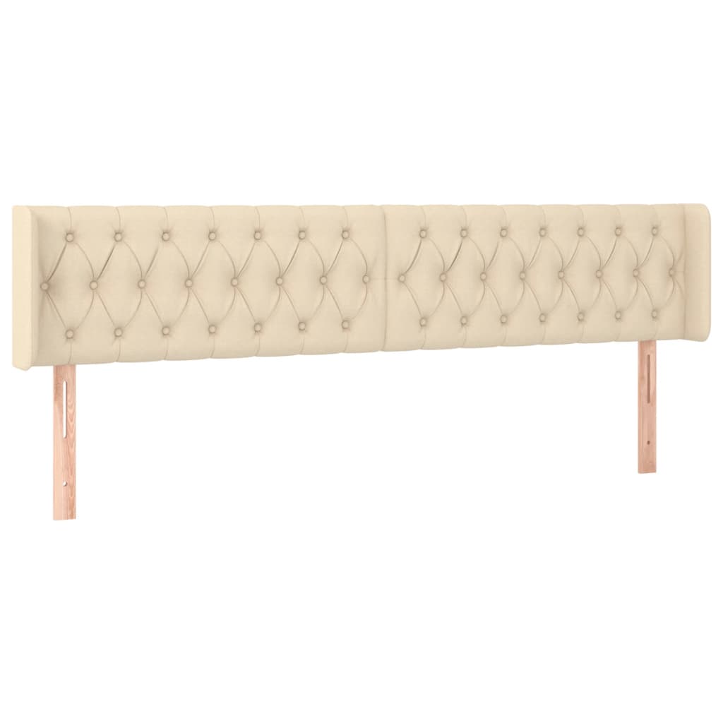 Hoofdbord Led Stof Kleurig 203 x 16 x 78/88 cm Crème