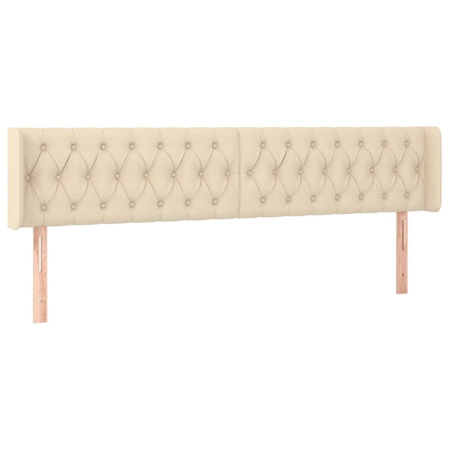 Hoofdbord Led Stof Kleurig 203 x 16 x 78/88 cm Crème