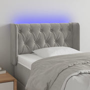 Hoofdbord 83x16x78/88 cm fluweel lichtgrijs LED