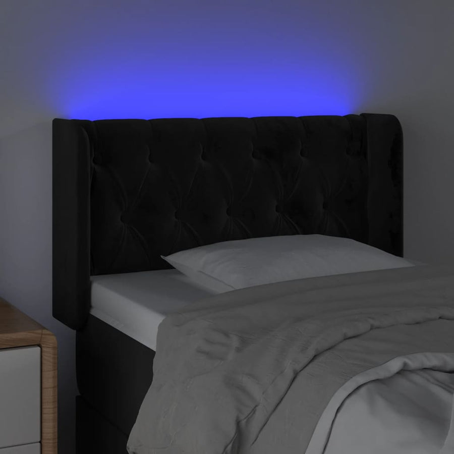 Hoofdbord Led Fluweel 83 x 16 x 78/88 cm Zwart