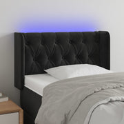 Hoofdbord 83x16x78/88 cm fluweel zwart met LED