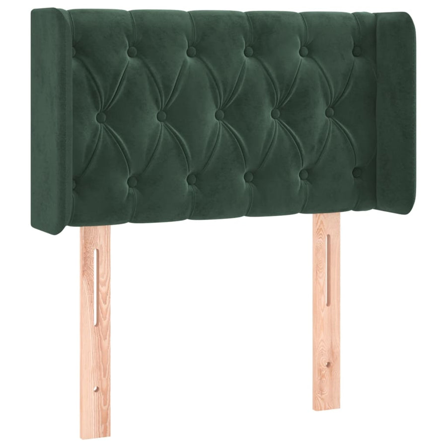 Hoofdbord Led Fluweel 1 83 x 16 x 78/88 cm Donkergroen