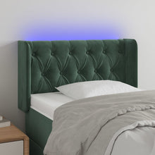 Hoofdbord Led Fluweel 1 83 x 16 x 78/88 cm Donkergroen