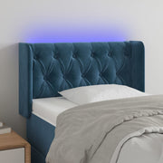 Hoofdbord LED 83x16x78/88 cm fluweel donkerblauw