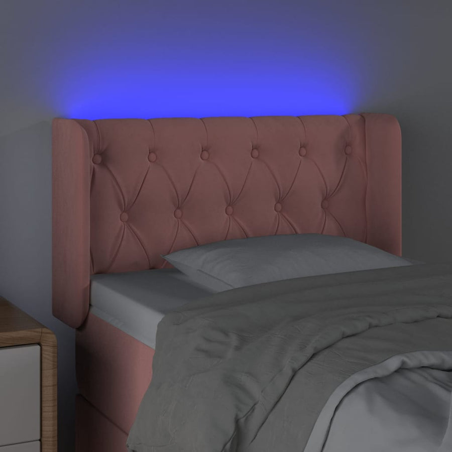 Hoofdbord Led Fluweel 83 x 16 x 78/88 cm Roze