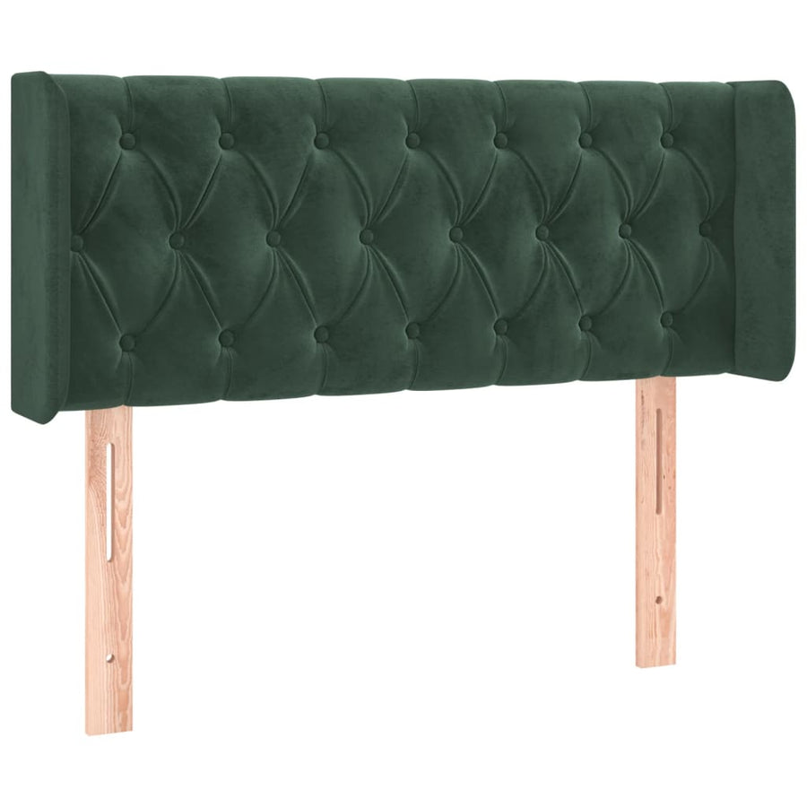 Hoofdbord Led Fluweel 1 93 x 16 x 78/88 cm Donkergroen