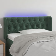 Headboard LED 93x16x78/88 cm velvet dark green