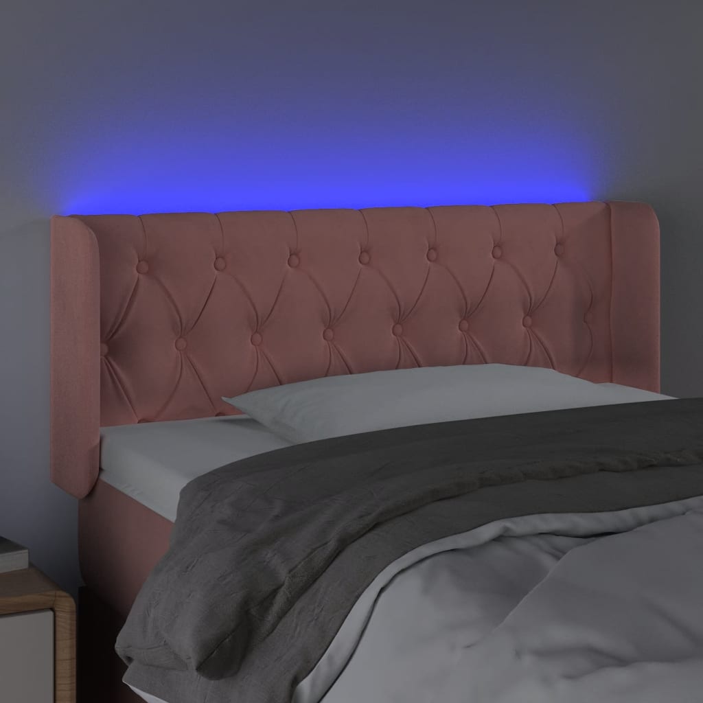 Hoofdbord Led Fluweel 93 x 16 x 78/88 cm Roze