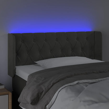 Hoofdbord Led Fluweel 103 x 16 x 78/88 cm Donkergrijs