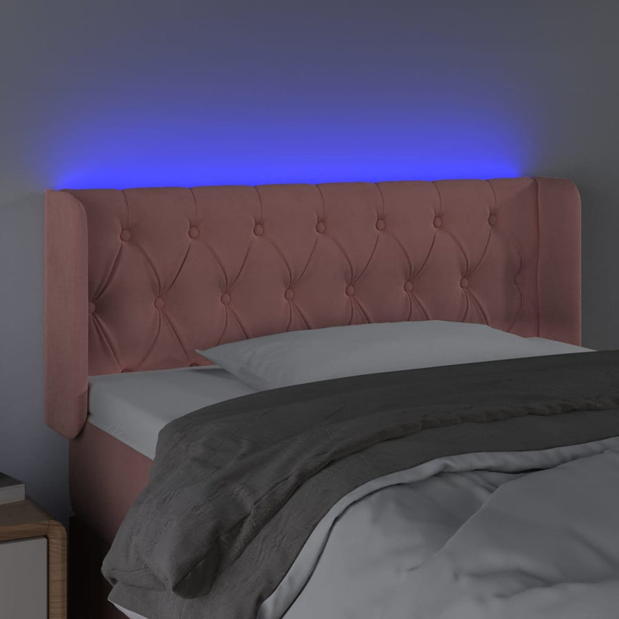 Hoofdbord Led Fluweel 103 x 16 x 78/88 cm Roze