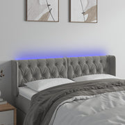 Hoofdbord led 147x16x78/88 cm lichtgrijs fluweel