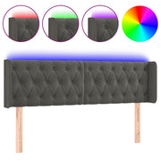 Hoofdbord 147x16x78/88 cm fluweel donkergrijs LED