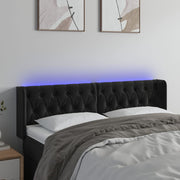 Hoofdbord 147x16x78/88 cm fluweel zwart LED
