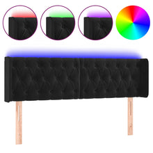 Hoofdbord Led Fluweel 163 x 16 x 78/88 cm Zwart