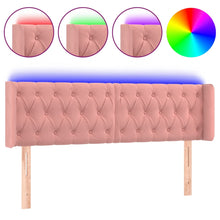 Hoofdbord Led Fluweel 1 163 x 16 x 78/88 cm Roze