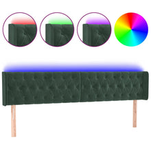 Hoofdbord Led Fluweel 1 183 x 16 x 78/88 cm Donkergroen