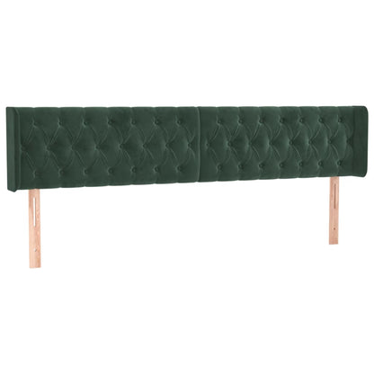 Hoofdbord Led Fluweel 1 183 x 16 x 78/88 cm Donkergroen