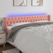 Headboard LED 183x16x78/88 cm velvet pink