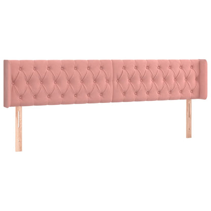 Hoofdbord Led Fluweel 203 x 16 x 78/88 cm Roze