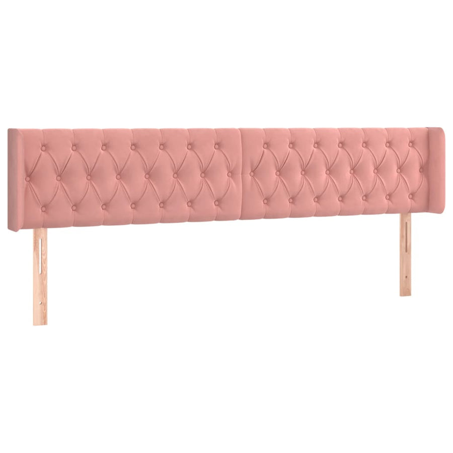 Hoofdbord Led Fluweel 203 x 16 x 78/88 cm Roze