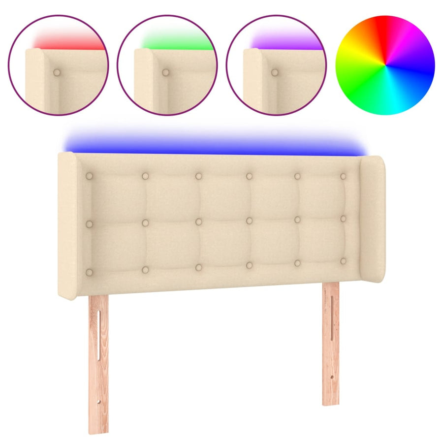 Hoofdbord LED 83x16x78/88 cm stof crèmekleurig 83 x 16 x 78/88 cm Crème