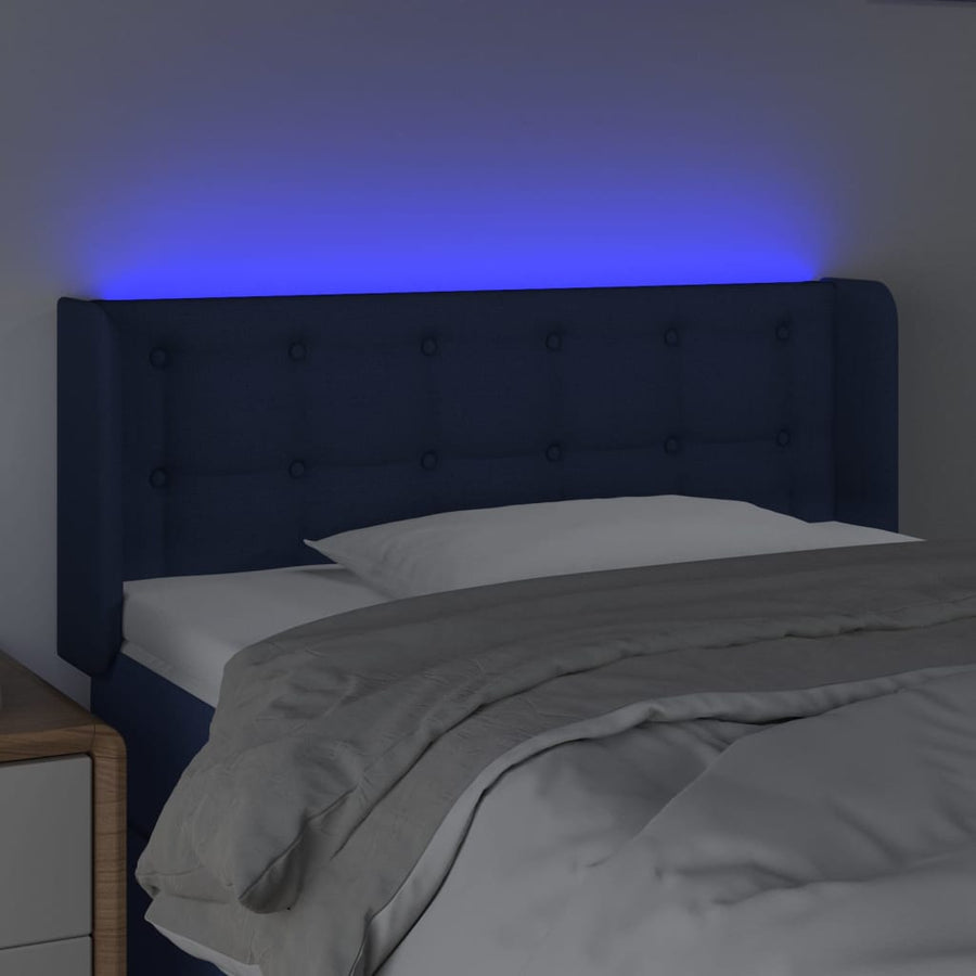 Hoofdbord Led Stof 83 x 16 x 78/88 cm Blauw