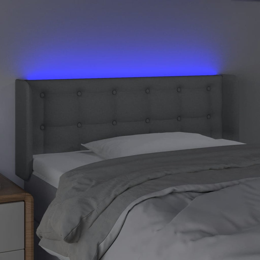Hoofdbord Led Stof 93 x 16 x 78/88 cm Lichtgrijs