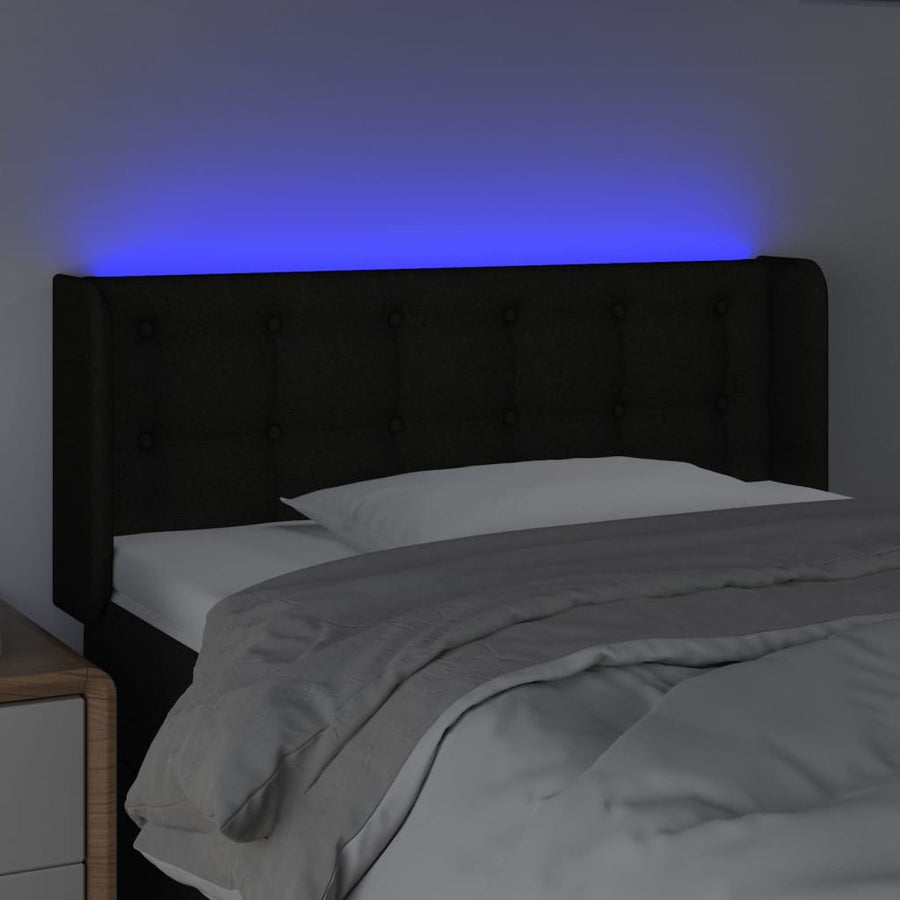 Hoofdbord Led Stof 93 x 16 x 78/88 cm Zwart