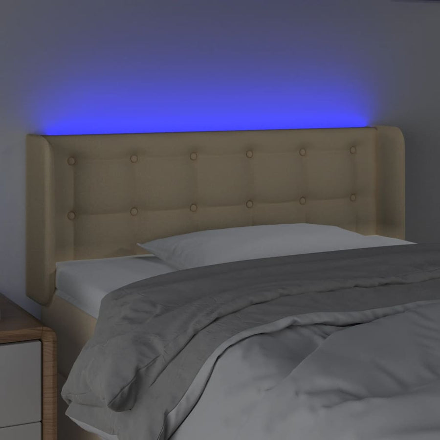 Hoofdbord LED 93x16x78/88 cm stof crèmekleurig 93 x 16 x 78/88 cm Crème