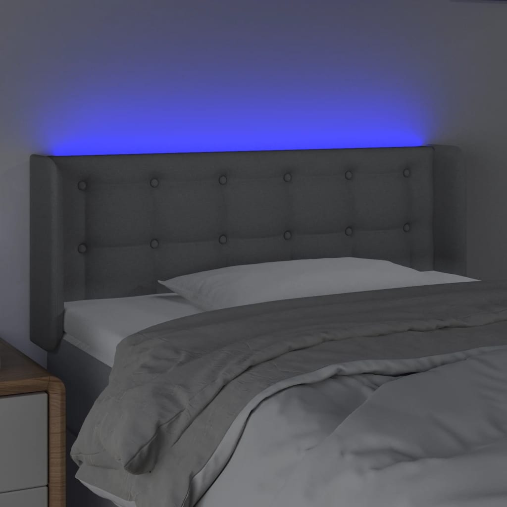 Hoofdbord Led Stof 103 x 16 x 78/88 cm Lichtgrijs